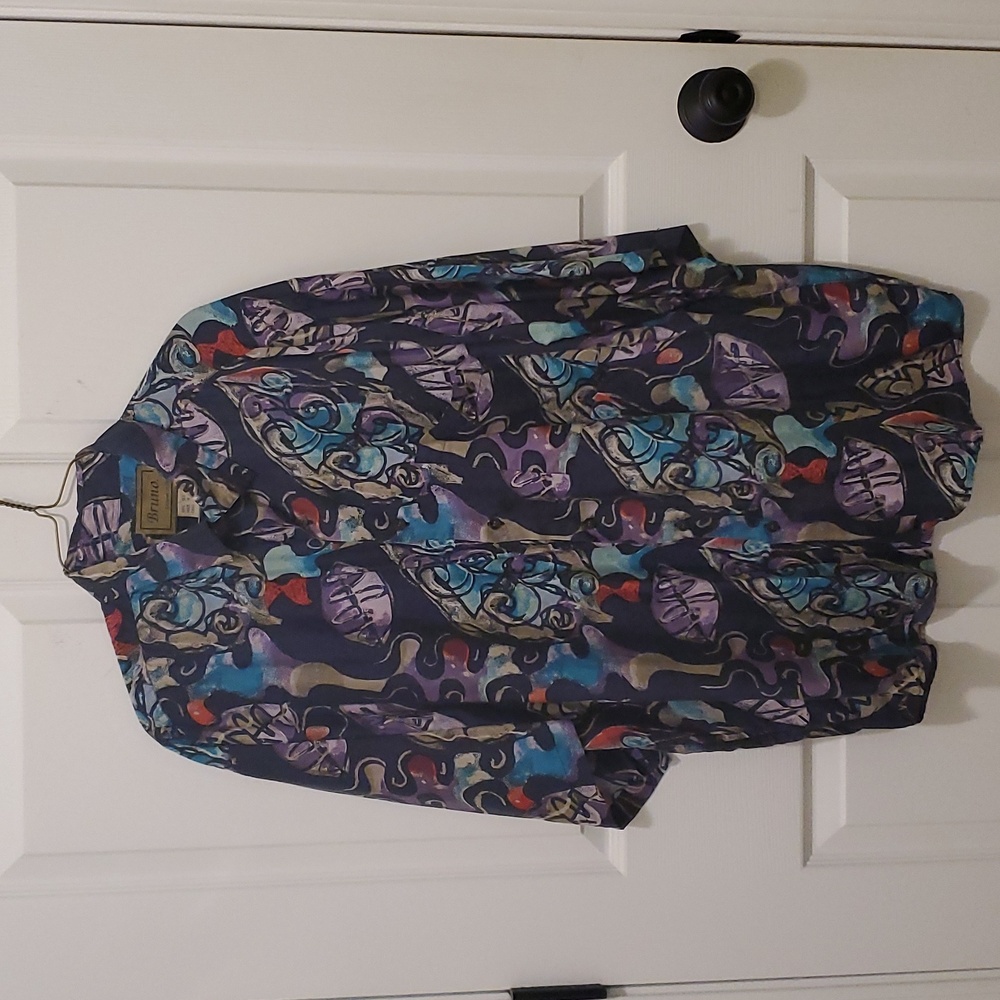 Bruno Vintage 1980's style 100% silk button down shirt
